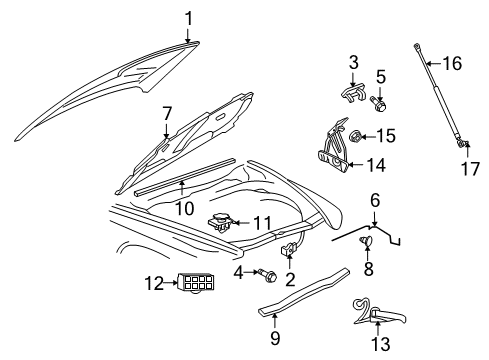 2006 Mitsubishi Raider Hood & Components