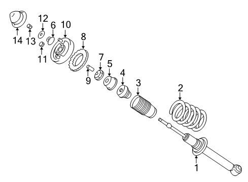 2001 Mitsubishi Eclipse Shocks & Components Diagram