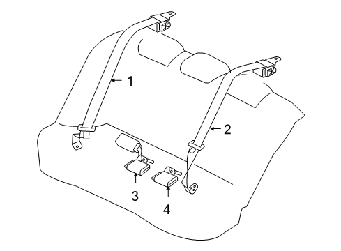 2008 Mitsubishi Lancer Rear Seat Belts Diagram 2
