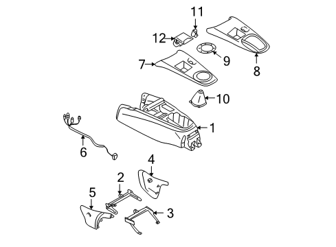 2007 Mitsubishi Lancer Front Console