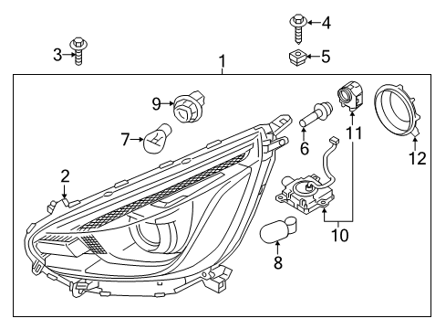 2019 Mitsubishi Mirage Bulbs Diagram 3