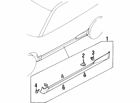 2002 Mitsubishi Mirage Exterior Trim - Pillars