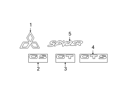 2003 Mitsubishi Eclipse Nameplate Diagram for MR987765