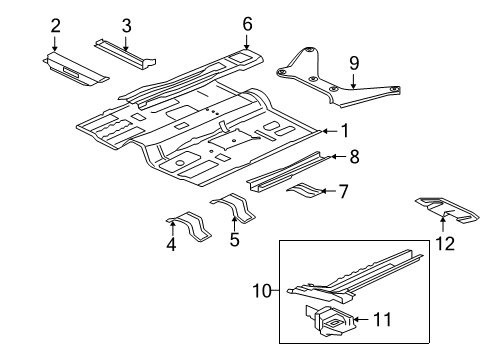 2008 Mitsubishi Lancer Floor & Rails Diagram 2