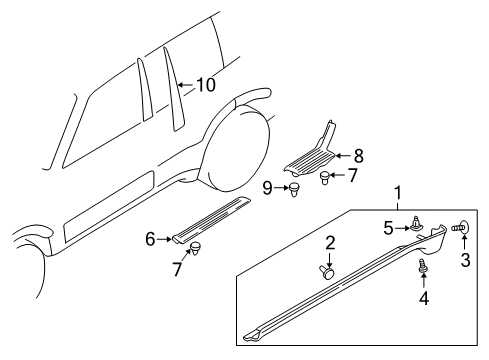 2001 Mitsubishi Montero Exterior Trim - Pillars