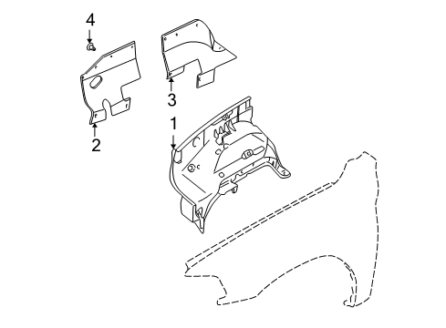 2004 Mitsubishi Montero Sport Inner Components - Fender