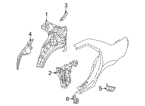 2004 Mitsubishi Lancer Inner Structure - Quarter Panel