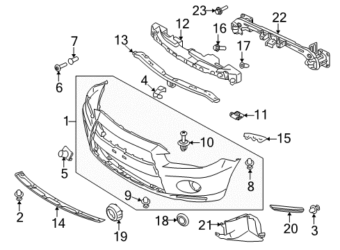 2012 Mitsubishi Outlander Bumper & Components - Front