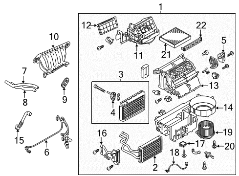 2017 Mitsubishi Outlander A/C Evaporator & Heater Components