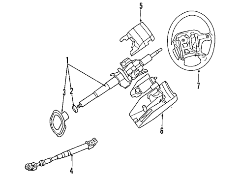 2001 Mitsubishi Montero Steering Column
