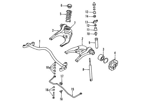 1995 Mitsubishi Expo Stabilizer Bar & Components