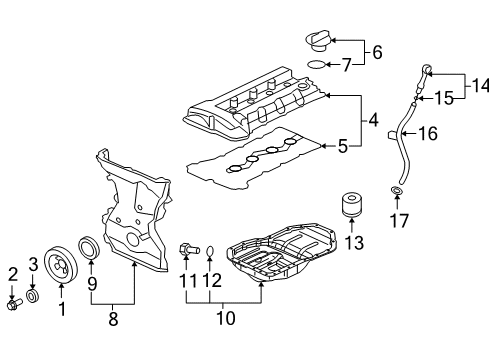 2012 Mitsubishi Lancer Engine Parts Diagram 2
