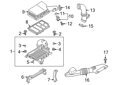 2018 Mitsubishi Outlander PHEV Air Filter Diagram for 16546W010P