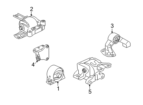 2008 Mitsubishi Lancer Engine & Trans Mounting Diagram 2