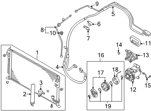 2006 Mitsubishi Lancer Condenser Diagram for MN185362