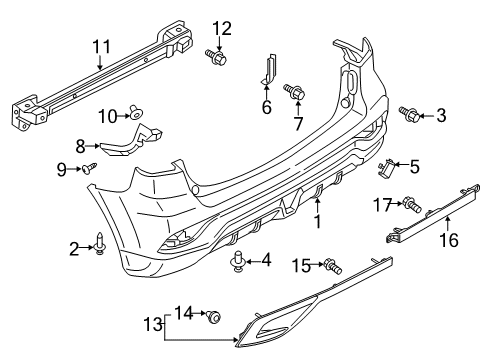 2018 Mitsubishi Outlander Sport Bumper & Components - Rear