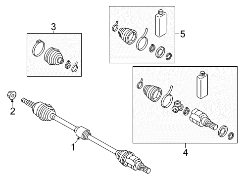 2014 Mitsubishi Mirage Drive Axles - Front