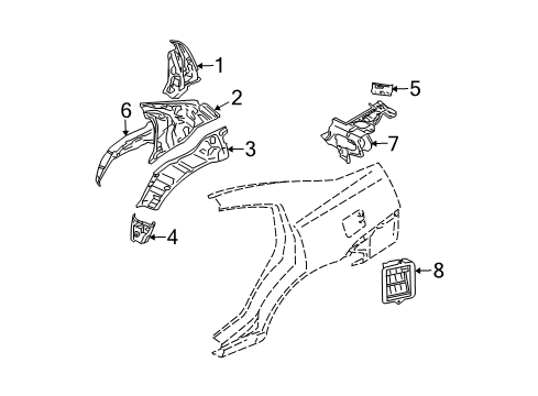2011 Mitsubishi Galant Inner Structure - Quarter Panel