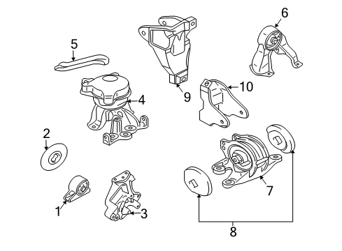 2011 Mitsubishi Endeavor Engine & Trans Mounting