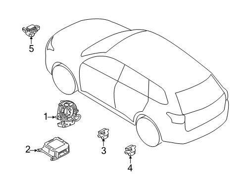 2017 Mitsubishi Outlander Air Bag Components