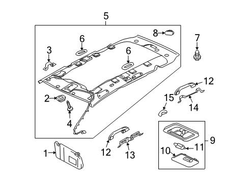 2007 Mitsubishi Endeavor Interior Trim - Roof