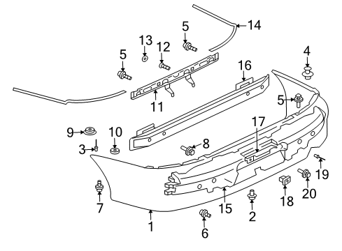 2004 Mitsubishi Lancer Bumper & Components - Rear Diagram 2