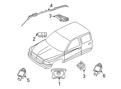 2006 Mitsubishi Raider Air Bag Components