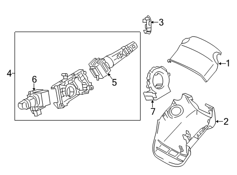 2014 Mitsubishi Mirage Shroud, Switches & Levers