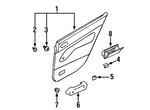 1995 Mitsubishi Galant Interior Trim - Rear Door Diagram 2