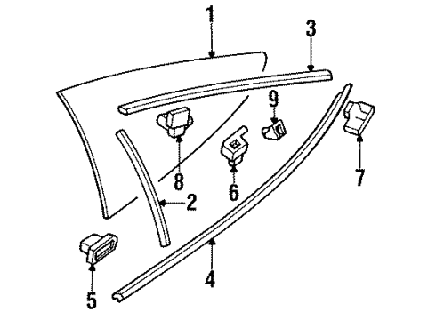 1991 Mitsubishi Eclipse Glass & Hardware - Quarter Panel