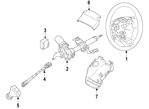 2014 Mitsubishi Mirage Steering Column