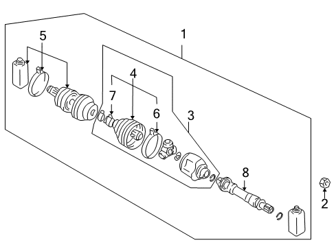 2004 Mitsubishi Outlander Drive Axles - Front Diagram 2