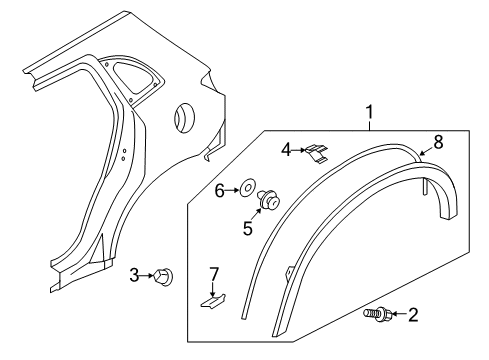 2020 Mitsubishi Outlander Sport Exterior Trim - Quarter Panel