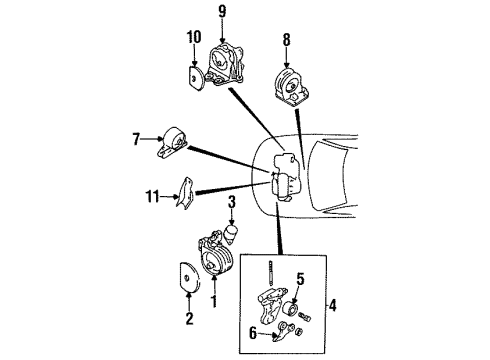 1998 Mitsubishi Galant Engine & Trans Mounting