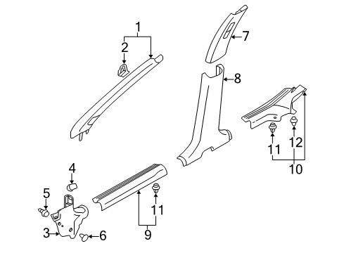 2007 Mitsubishi Lancer Interior Trim - Pillars