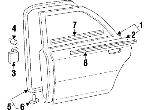 2000 Mitsubishi Mirage Exterior Trim - Rear Door