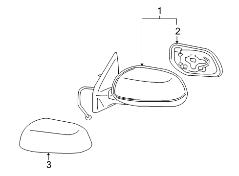 2008 Mitsubishi Outlander Outside Mirrors