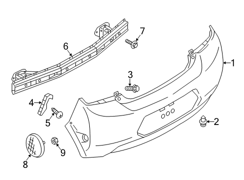 2014 Mitsubishi Mirage Bumper & Components - Rear