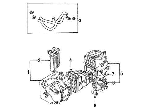 1996 Mitsubishi Eclipse Heater Components Diagram 3