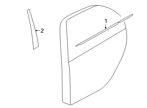 2008 Mitsubishi Lancer Exterior Trim - Rear Door Diagram 2