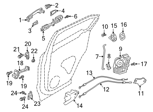 2022 Mitsubishi Eclipse Cross Rear Door - Lock & Hardware