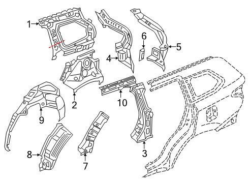 2022 Mitsubishi Outlander PHEV Inner Structure - Quarter Panel