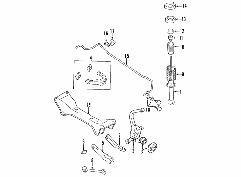 2000 Mitsubishi Eclipse Front Arm, Driver Side Diagram for MR369664