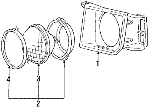 1990 Mitsubishi Montero Headlamps