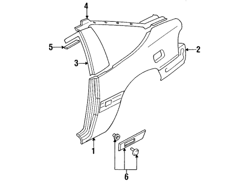 1991 Mitsubishi Eclipse Quarter Panel & Components
