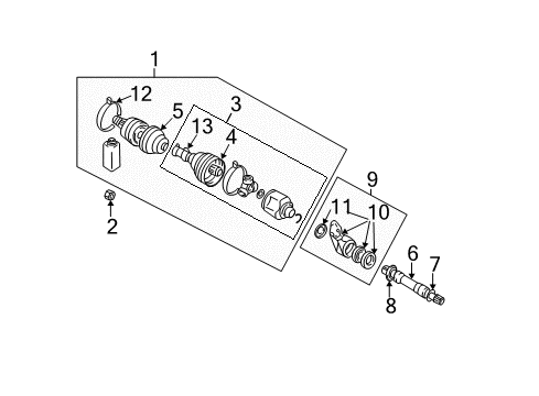 2005 Mitsubishi Lancer Bearing Support, Passenger Side Diagram for 3817A008