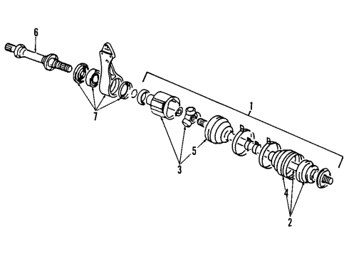2005 Mitsubishi Outlander Front Axle