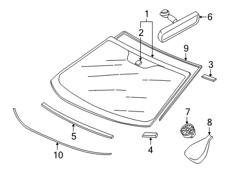 2012 Mitsubishi Lancer Glass - Windshield