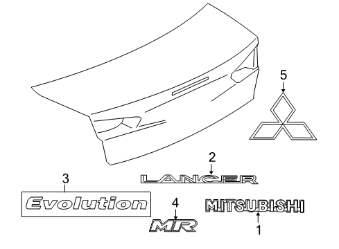 2010 Mitsubishi Lancer Nameplate Diagram for 7415A214