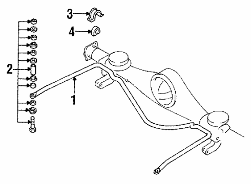 2000 Mitsubishi Montero Stabilizer Bar & Components Diagram 4